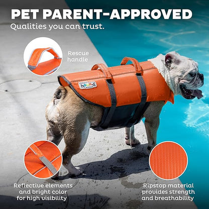 Outward Hound Granby Splash Orange Dog Life Jacket, Small