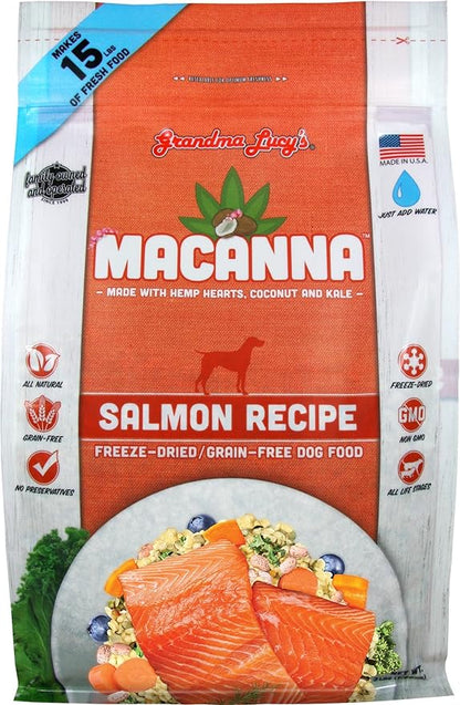 Grandma Lucy's Macanna Dog Food, Grain Free and Freeze-Dried - Salmon Recipe, 3Lb Bag