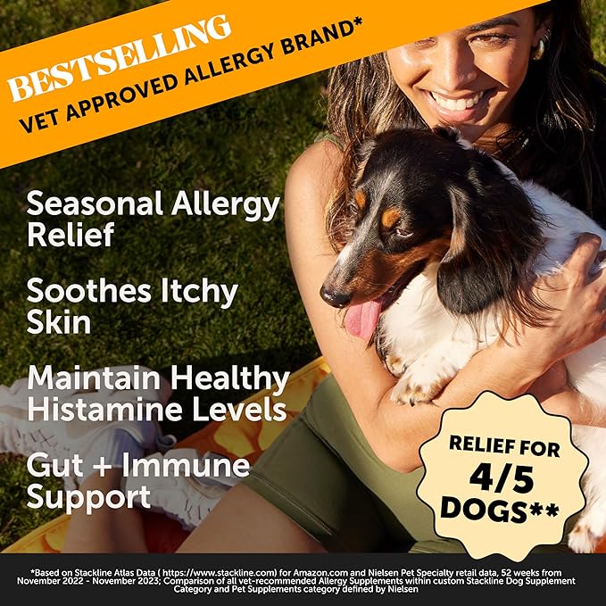 Pet Honesty Dog Allergy Relief Immunity - Dog Allergy Chews, Probiotics for Dogs, Seasonal Allergies, Dog Skin and Coat Supplement, Itch Relief for Dogs, Allergy Support Supplement (Salmon, 180 count)