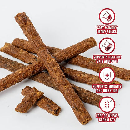 Jerky Dog Treats - Premium All Natural Soft Jerky Chew Sticks for Dogs - Healthy, Natural, Grain Free Dog Treats Made in The USA