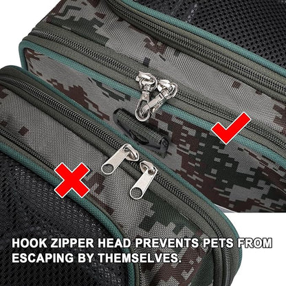 Framed Soft-Sided pet Carrier, cat, Dog, Rabbit and Poultry Carrier, Airline Approved Carrier.(Medium, Military Green)