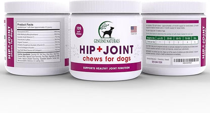 Hip and Joint Supplement for Dogs - Glucosamine Chondroitin, MSM, Organic Turmeric Soft Chews, Dog Vitamins, Supports Healthy Joint Function and Helps with Pain Relief,120 Count