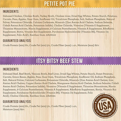 Merrick Lil’ Plates Grain Free Dinner Duos Soft Natural Wet Small Dog Food Variety Pack, Beef and Chicken - (Pack of 1) 2.6 lb. Tubs