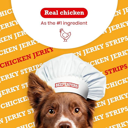 Beefeaters Dog Treats - Chicken Jerky Strips 9oz | Dog Food 100% Real Chicken Breast | Grain-Free, No Artificial Additives, Ideal for Training & Reward | Dog Training Treats for All Dog Sizes