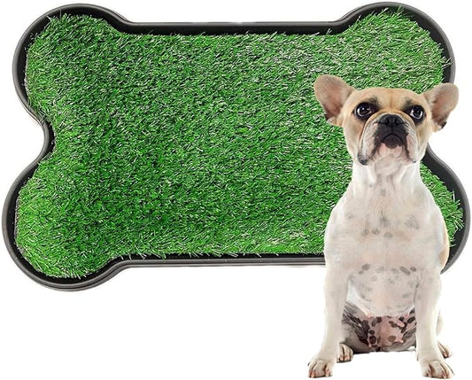 Downtown Pet Supply Dog Grass Pad with Tray, 17 x 27 - Outdoor and Indoor Potty System for Dogs with Replaceable Synthetic Grass Pee Turf - Portable and Waterproof Turf Dog Potty