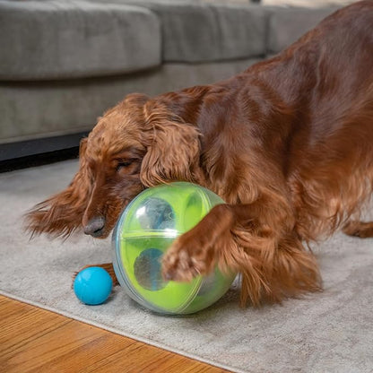 Outward Hound Nina Ottosson A-Maze Ball Dog Puzzle Interactive Treat Ball Dog Enrichment Dog Toy, Level 2 Intermediate, Green