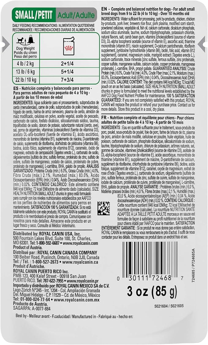 Royal Canin Small Adult Wet Dog Food, 3 oz can (12-count)