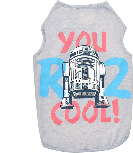 Star Wars for Pets 'You R2 Cool' Gray Dog Tank | Star Wars Dog Shirt for Medium Sized Dogs | Size Medium | Soft, Cute, and Comfortable Dog Clothing and Apparel