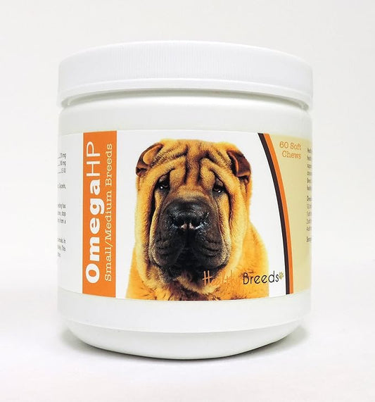 Healthy Breeds Chinese Shar Pei Omega HP Fatty Acid Skin and Coat Support Soft Chews 60 Count