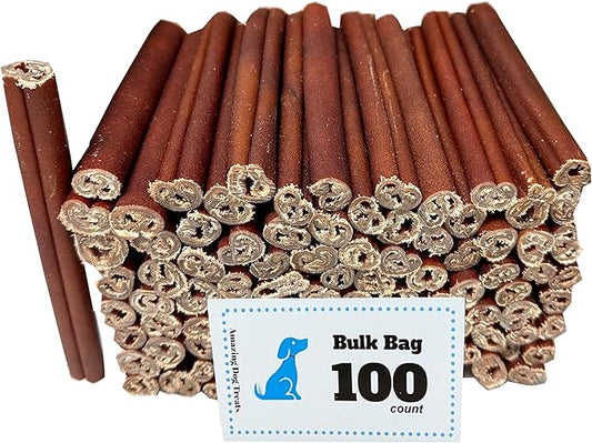 Amazing Dog Treats - 6 Inch Bulk Collagen Sticks for Dogs - (100 Count) - Collagen Bully Sticks for Dogs - 95% Natural Collagen Sticks for Dogs - No Hide Bones for Dogs