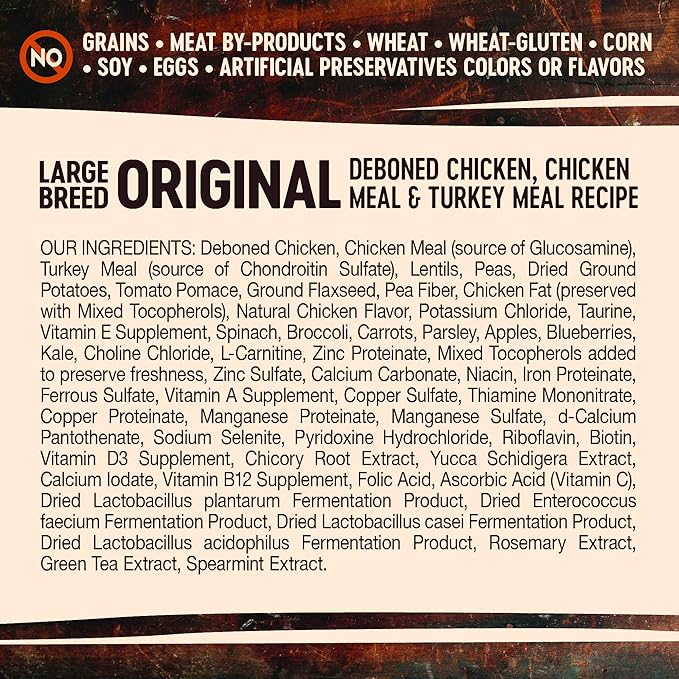 Wellness Natural Pet Food CORE Grain-Free High-Protein Large Breed Adult Dry Dog Food, Made in USA, With Glucosamine & Chondroitin to Support Joint Health (26-Pound Bag)