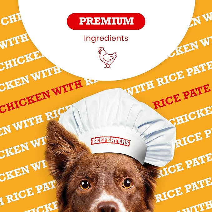Beefeaters Dog Treats - Chicken with Rice Pate 13.2oz, Case of 12 | Complete Adult Dog Food, Balanced Nutrition, Supports Muscle & Dental Health | Training Treats for Adult Dogs