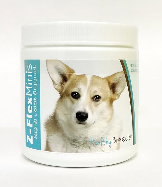 Healthy Breeds Cardigan Welsh Corgi Z-Flex Minis Hip and Joint Support Soft Chews 60 Count