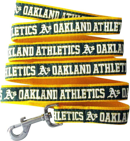MLB PET Leash, Small, Oakland Athletics Dog Leash, Baseball Team Leash for Dogs & Cats. A Shiny & Colorful Dog & Cat Leash with Emboridered Team Name/Logo Licensed by the MLB