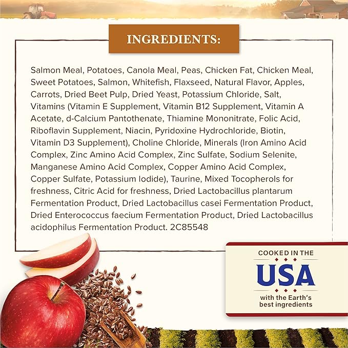 Whole Earth Farms Natural Grain Free Dry Kibble, Wholesome And Healthy Dog Food, Salmon And Whitefish Recipe - 25 LB Bag