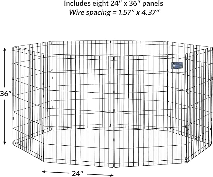 MidWest Homes for Pets Foldable Metal Dog Exercise Pen / Pet Playpen, 24'W x 36'H