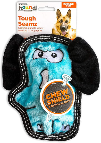 Outward Hound Tough Seamz Elephant Plush Dog Toy, Small