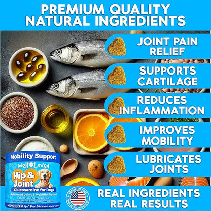 Glucosamine for Dogs - Joint Supplement for Dogs, Made in USA, Vet Developed, Dog Joint Supplement, Glucosamine Chondroitin for Dogs, Advanced Hip and Joint Chews with MSM, Pain Relief, 120
