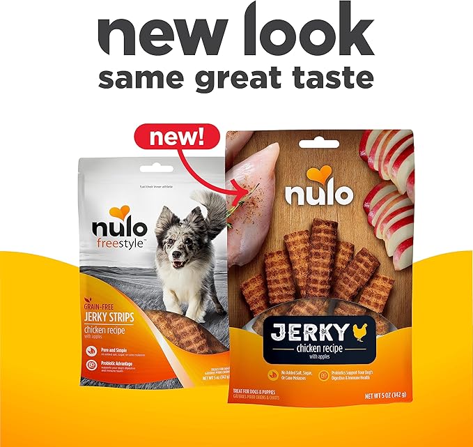Nulo Freestyle Premium Jerky Strips Dog Treats, Grain-Free High Protein Jerky Strips made with BC30 Probiotic to Support Digestive & Immune Health