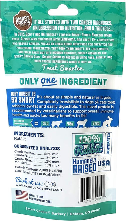 Single Ingredient Rabbit Jerky Dog Treats - Training Treat Strips for Dogs and Puppies with Allergies, Sensitive Stomachs - Dehydrated, 100% Meat, Grain Free, Made in USA - 3oz, Pack of 3