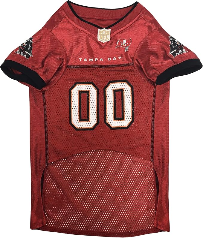 NFL Tampa Bay Buccaneers Dog Jersey, Size: Medium. Best Football Jersey Costume for Dogs & Cats. Licensed Jersey Shirt