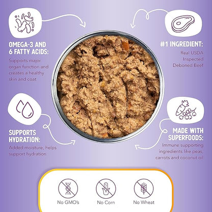 Health Extension Dog Food, New York Style Beef Recipe - 12.5 oz, Grain Free, Added Vitamins and Minerals, for All Life Stages, Vet Formulated, Improve Gut Health, Immune Support (Case of 12 Cans)