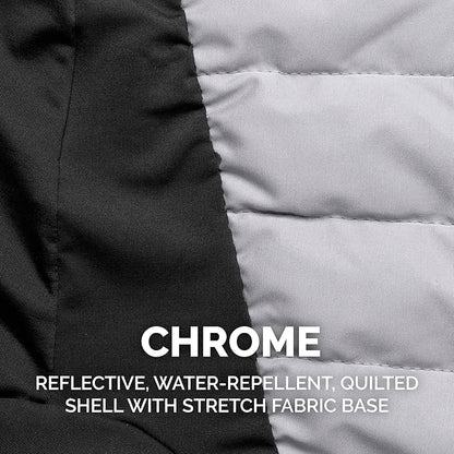 Furhaven Water-Repellent XXL Dog Coat, Washable & Reflective w/ Leash Access & Stretch Fabric - Pro-Fit Active Jacket - Chrome, 2XL/XX-Large