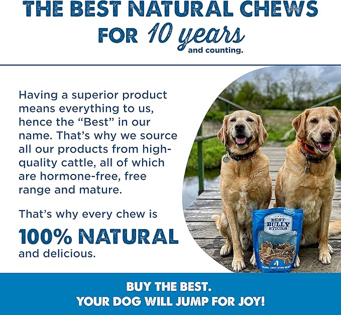 Best Bully Sticks Joint Jerky Gullet Bite Dog Treats (1.5lb. Bag) - All-Natural Beef Dog Treats