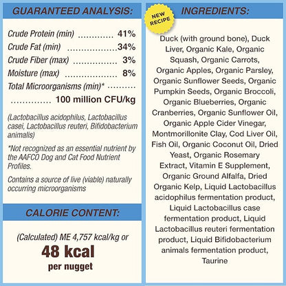 Primal Freeze Dried Dog Food Nuggets, Duck; Complete & Balanced Meal; Also Use as Topper or Treat; Premium, Healthy, Grain Free, High Protein Raw Dog Food, 14 oz