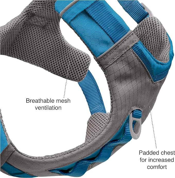 Kurgo Journey Air Dog Harness, Vest Harnesses for Dogs, Pet Hiking Harness for Running & Walking, Reflective, Padded, includes Control Handle, No Pull Front Clip (Black, X-Small)