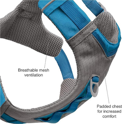 Kurgo Journey Air Dog Harness, Vest Harnesses for Dogs, Pet Hiking Harness for Running & Walking, Reflective, Padded, includes Control Handle, No Pull Front Clip (Blue, X-Large)