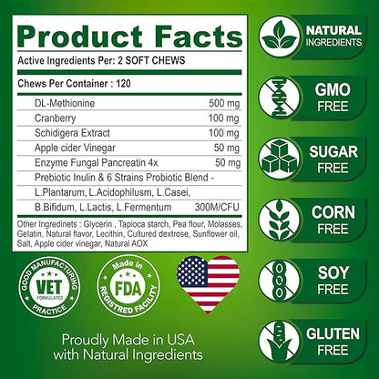 Grass Burn Spot Chews for Dogs - Dog Urine Neutralizer for Lawn - 120 Grass Green Dog Chews - Grass Savers for Dog Urine - Dog Pee Grass Neutralizer with Probiotics - Digestive Enzymes - Made in USA