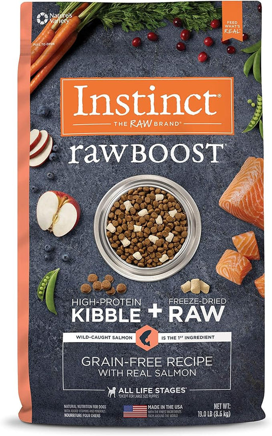 Instinct Raw Boost Grain Free Recipe with Real Salmon Natural Dry Dog Food by Nature's Variety, 19 lb. Bag