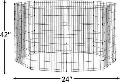 New World Pet Products 42' Foldable Black Metal Dog Exercise Pen No Door