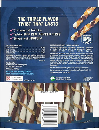 Purina Busy Bone Jerky Twists Grain Free Small/Med Breed Beefhide and Chicken Dog Jerky Treats - (Pack of 5) 20 ct. Pouches