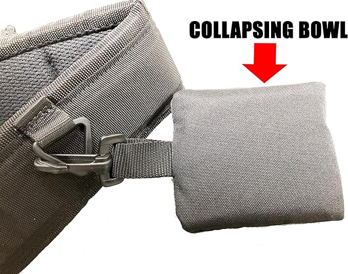 Neewa Dog Walking Belt with Pocket and Collapsing Bowl, Ideal for Trekking, Hiking, Running with Dog, and Hands Free Dog Leashes. Can be used as a Dog Running Waist Belt or Dog Belt for Walking