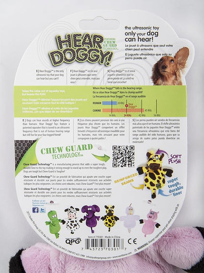 Hear Doggy Flatties with Chew Guard Technology Dog Toy, Pig (770301) Large