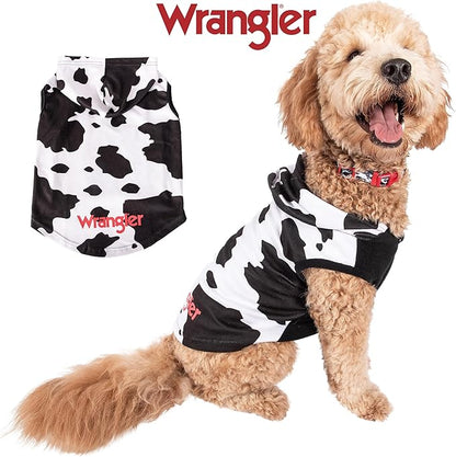 Wrangler Dog Hoodie – Fleece Dog Sweater with Leash Hole, Cold Winter Dog Sweatshirt for Small Medium & Large Size Dogs, Premium Dog Clothes, Fall Dog Sweaters Pullover Hoodie, Cozy Warm Dog Outfit