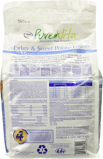 Nutri-Source Pure Vita Grain-Free Turkey And Sweet Potato Dry Dog Food, 5 Pound Bag