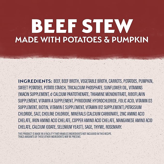 Natural Balance Limited Ingredient Adult Grain-Free Stew Wet Dog Food, Beef with Potatoes & Pumpkin, 11 Ounce (Pack of 12)