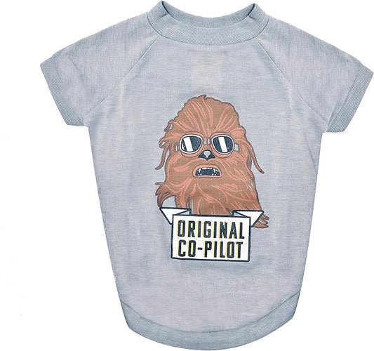 Star Wars for Pets Chewbacca "Original Co-Pilot" Dog Tee - Star Wars Dog Shirt for Large Dogs - Size X-Large - Soft, Cute, and Comfortable Dog Clothing and Apparel, Cute Dog Clothes