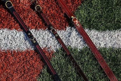 Rawlings | Baseball Stitch Leather Dog Collar | Multiple Sizes | Multiple Colors