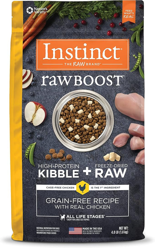 Instinct Raw Boost Grain Free Recipe with Real Chicken Natural Dry Dog Food, 4 lb. Bag