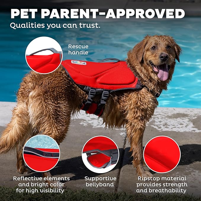 Outward Hound Dawson Swim Red Dog Life Jacket, XS