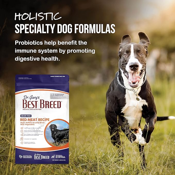 Best Breed Dr. Gary's Grain Free Red Meat Recipe Slow-Cooked in USA [Natural Dry Dog Food for All Breeds and Sizes] - 26lbs., Dark Brown