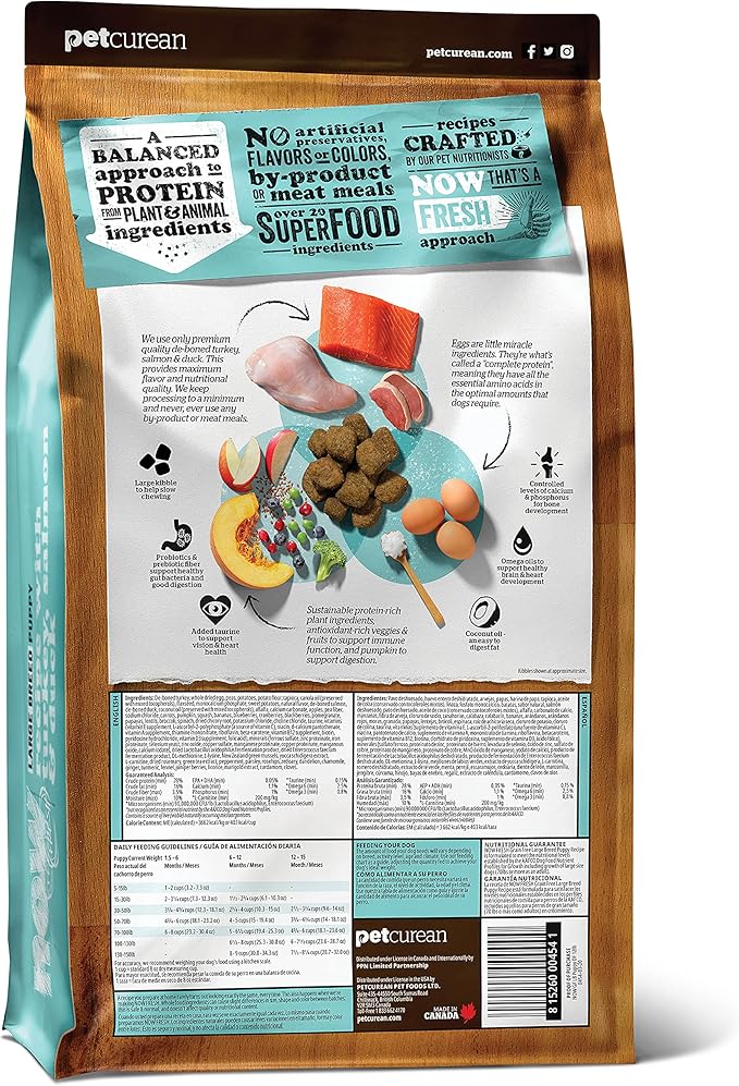 Now Fresh Grain Free Dog Food, 25 lb - Large Breed Puppy Food Recipe - Healthy Diet with Probiotics & Real Meat and Fish for Protein