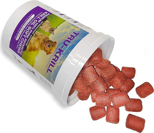 #1 Premium Antarctic Krill Oil Soft Chews for Dogs | Rich in Omega 3 | Astaxanthin | Vitamin E | for Skin and Coat | Low Allergen | Low Calorie | cGMP Certified | Made in USA | 60 Savory Soft Chews