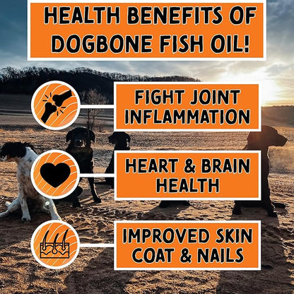 DogBone Wild Alaskan Fish Oil for Dogs 32 oz | Salmon Oil for Dogs | Dog Fish Oil | Omega 3 for Dogs | Dog Joint Supplement | Dogs Vitamins and Supplements | Salmon Oil for Dogs Skin and Coat