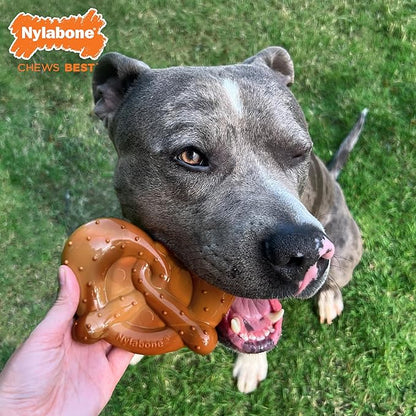 Nylabone Power Chew Pretzel Dog Chew Toy - Fun & Cute Dog Toys for Aggressive Chewers, Durable Dog Toys, Bacon & Peanut Butter Flavor, X-Large/Souper (1 Count)
