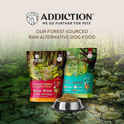 Addiction Perfect Summer Brushtail Raw Alternative Dog Food - Gently Air-Dried Complete Meal or Dog Food Topper for Digestive and Skin and Coat Health, 2 lb